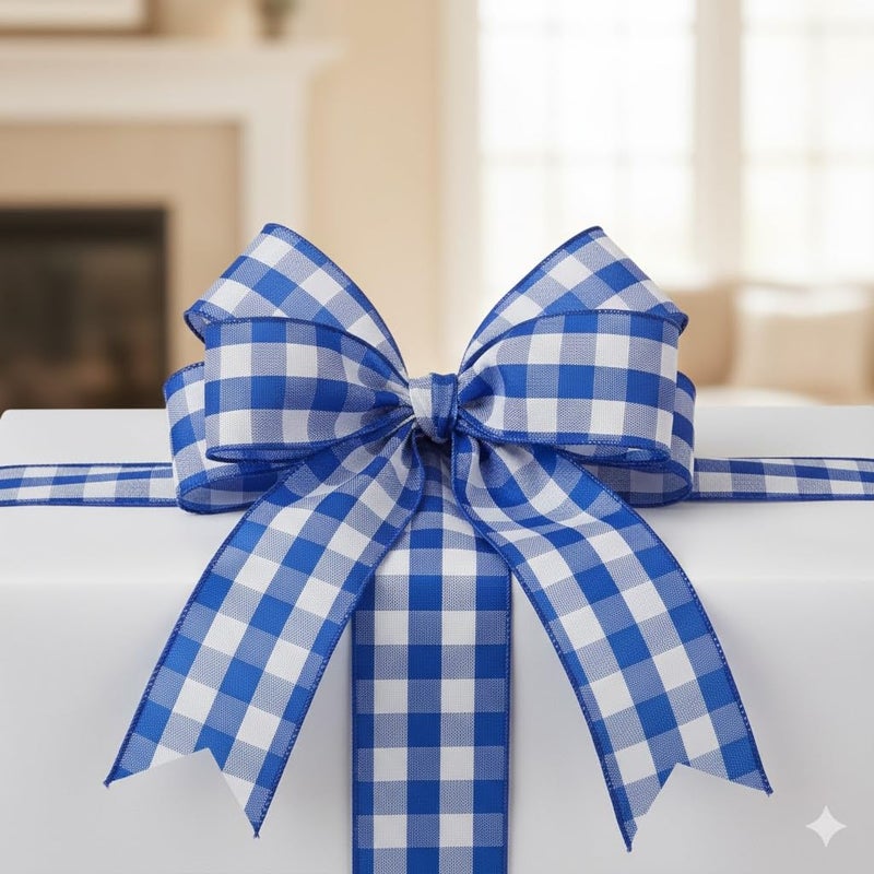 GiftWrap Etc. شريط سلكي مزخرف باللون الأزرق الملكي - 2 1/2 بوصة × 10 ياردات، تغليف عيد الميلاد للهدايا، إكليل، دعم الشرطة، عيد ميلاد، زفاف، ديكور مزرعة، يوم الذكرى - Image 2